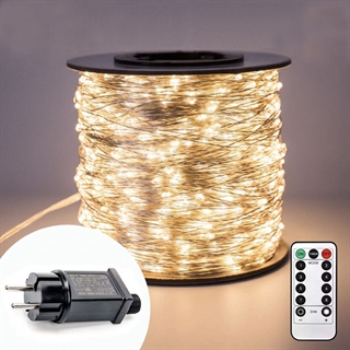 LED kobber lyskæde med fjernbetjening